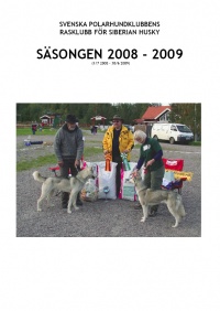 Omslag till Säsongsbok för Siberian Husky 2008–2009